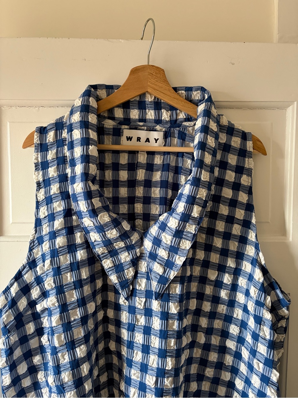 WRAY 3XL EUC Blue and White Gingham Sleeveless Dress